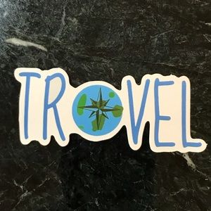 2/$8 Travel w/Globe Blue and Green Laptop Sticker